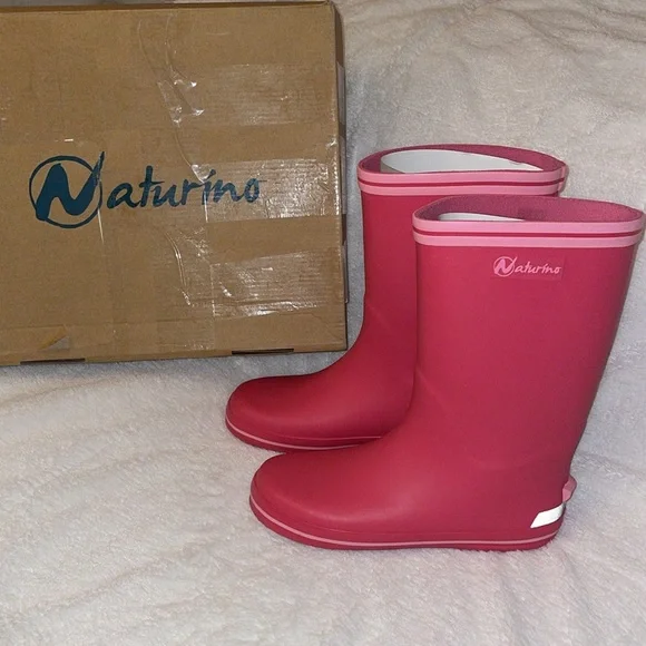 NWT NATURINO RAIN BOOT Wellies in Fuchsia - Picture 8 of 13